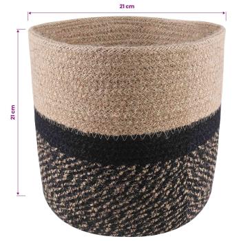 Pflanztopfsatz 2 stk. Natürlich und Schwarz Ø 21 x 21 cm