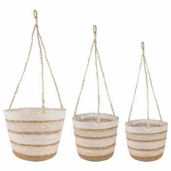ARDEBO.de - 3 stk. Natürlich, Weiß und Beige Ø26 x 19 cm 100% Seegras