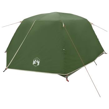 Trekkingzelt 4 Personen Grün 185T Polyester mit PU-Beschichtung