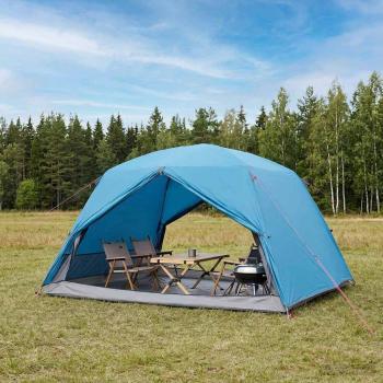 ARDEBO.de - Trekkingzelt 4 Personen Blau 185T Polyester mit PU-Beschichtung