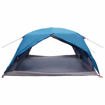 Trekkingzelt 4 Personen Blau 185T Polyester mit PU-Beschichtung