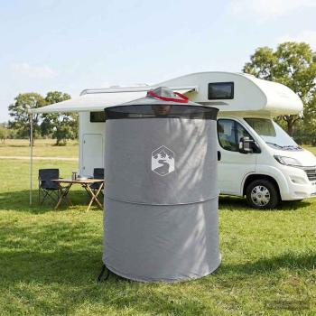 Pop-up Toilette Zelt mit Aufhängeseil Grau und Orange