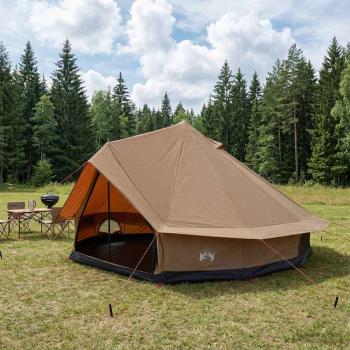 ARDEBO.de - Familienzelt 10 Personen Braun Polybaumwolle