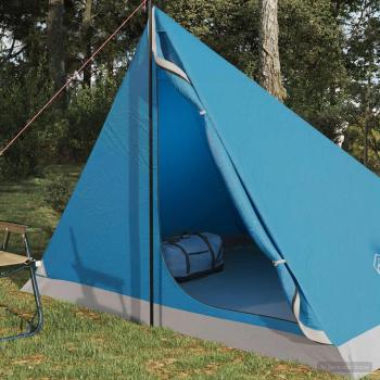 Trekkingzelt 4 Personen Blau 185T Polyester mit PU-Beschichtung
