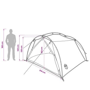 Tunnelzelt Grün 4-Personen 185T Polyester mit PU-Beschichtung