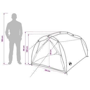 Tunnelzelt Blau 2-Personen 185T Polyester mit PU-Beschichtung