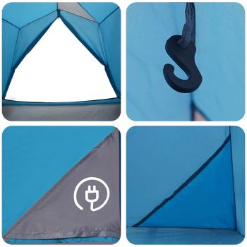Tunnelzelt Blau 2-Personen 185T Polyester mit PU-Beschichtung