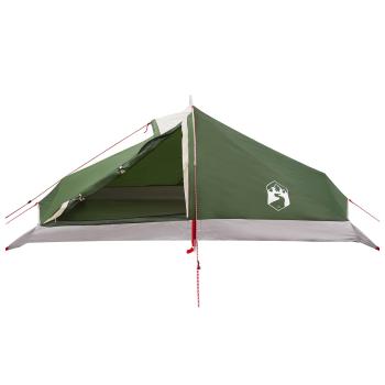 Trekkingzelt 4 Personen Grün 185T Polyester mit PU-Beschichtung