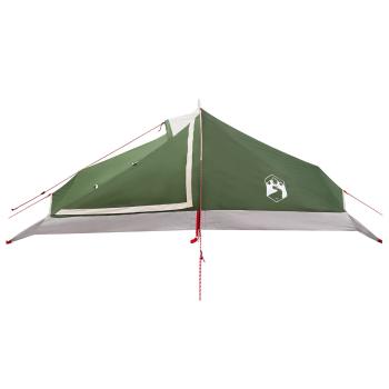 Trekkingzelt 4 Personen Grün 185T Polyester mit PU-Beschichtung