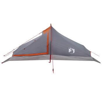 Trekkingzelt 4 Personen Grau und Orange