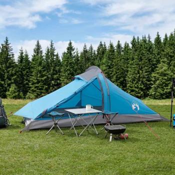 ARDEBO.de - Trekkingzelt 2 Personen Blau 185T Polyester mit PU-Beschichtung