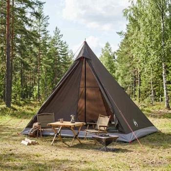ARDEBO.de - Trekkingzelt Braun und Grau 2-Personen
