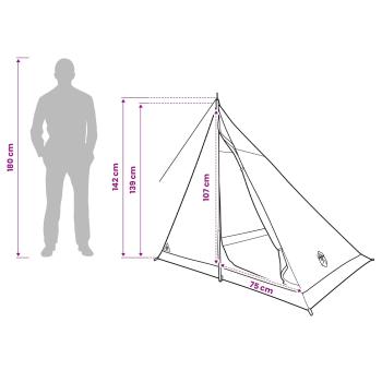 Trekkingzelt Braun und Grau 2-Personen