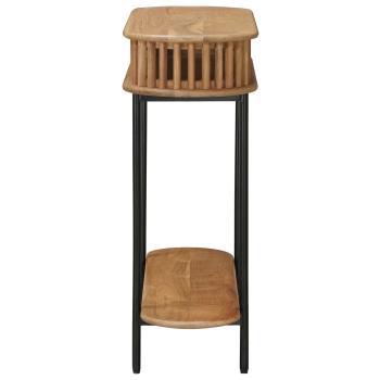 Handgefertigter Beistelltisch Teakbraun 90 x 30 x 75 cm