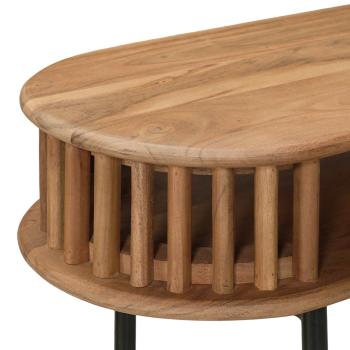 Handgefertigter Beistelltisch Teakbraun 90 x 30 x 75 cm