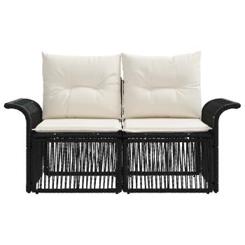 Garten-Sofa 2-Sitzanzahl Schwarz Poly-Rattan