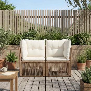 ARDEBO.de - Garten-Sofa 2-Sitzanzahl Beige Poly-Rattan
