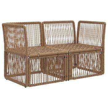 Garten-Sofa 2-Sitzanzahl Beige Poly-Rattan