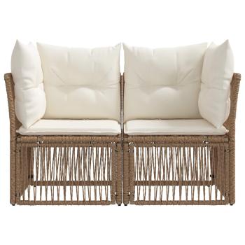 Garten-Sofa 2-Sitzanzahl Beige Poly-Rattan