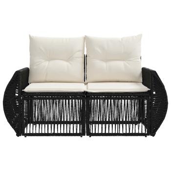 Garten-Sofa 2-Sitzanzahl Schwarz Poly-Rattan