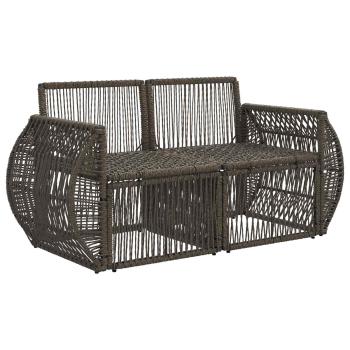 Garten-Sofa 2-Sitzanzahl Grau Poly-Rattan