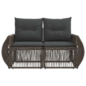 Garten-Sofa 2-Sitzanzahl Grau Poly-Rattan