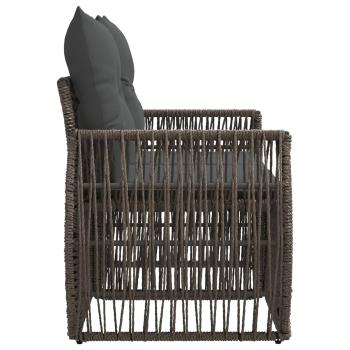 Garten-Sofa 2-Sitzanzahl Grau Poly-Rattan