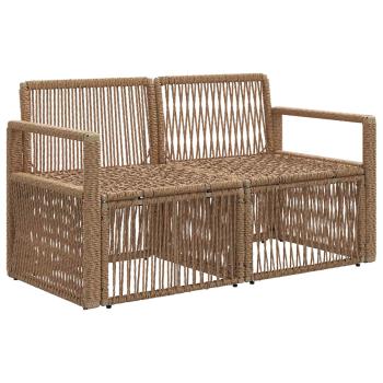 Garten-Sofa 2-Sitzanzahl Beige Poly-Rattan