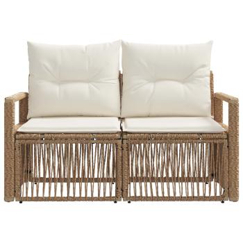 Garten-Sofa 2-Sitzanzahl Beige Poly-Rattan