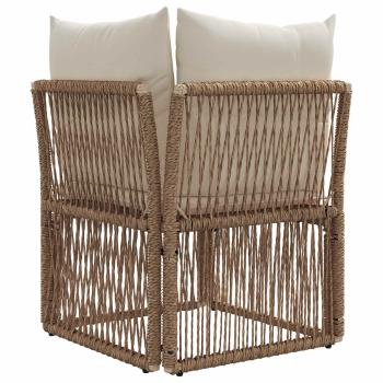 Ecksofa Beige Poly-Rattan
