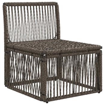 Armfreies Sofa Grau Poly-Rattan