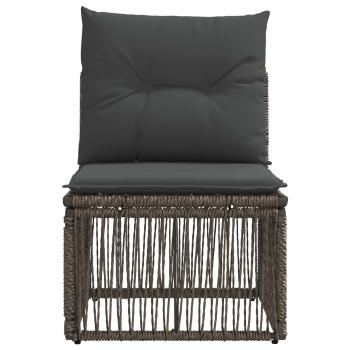 Armfreies Sofa Grau Poly-Rattan