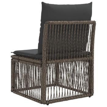 Armfreies Sofa Grau Poly-Rattan