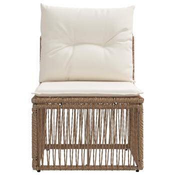 Armfreies Sofa Beige Poly-Rattan