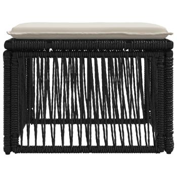Fußhocker Schwarz Poly-Rattan