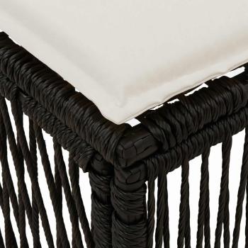 Fußhocker Schwarz Poly-Rattan