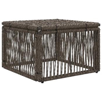 Fußhocker Grau Poly-Rattan
