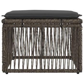 Fußhocker Grau Poly-Rattan