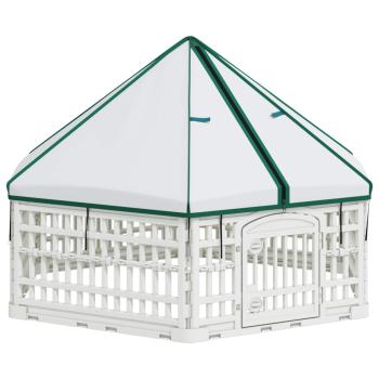 6-Panel-Hundespielplatz 122 x 106,5 x 82 cm Kunststoff Weiß
