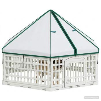 6-Panel-Hundespielplatz 122 x 106,5 x 82 cm Kunststoff Weiß