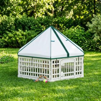 6-Panel-Hundespielplatz 122 x 106,5 x 82 cm Kunststoff Weiß