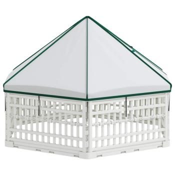 6-Panel-Hundespielplatz 122 x 106,5 x 82 cm Kunststoff Weiß