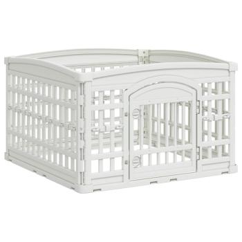 4-Panel Hundelaufstall 88 x 88 x 56 cm Kunststoff Weiß Klappbar