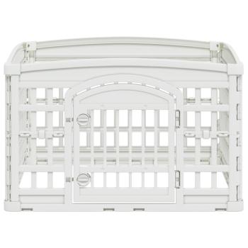 4-Panel Hundelaufstall 88 x 88 x 56 cm Kunststoff Weiß Klappbar