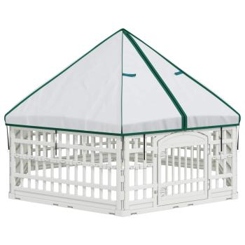 6-Panel-Hundespielplatz 177,5 x 154,5 x 112 cm Kunststoff Weiß