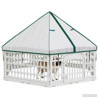 6-Panel-Hundespielplatz 177,5 x 154,5 x 112 cm Kunststoff Weiß