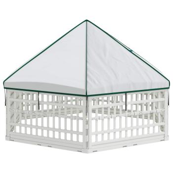6-Panel-Hundespielplatz 177,5 x 154,5 x 112 cm Kunststoff Weiß