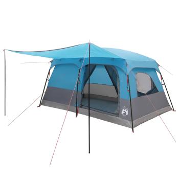 Familienzelt 10 Personen Blau Polyester und Stahl