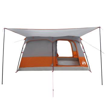 Familienzelt 10 Personen Grau und Orange Polyester und Stahl