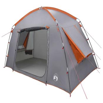 Hütten-Zelt Grau und Orange 210 x 210 x 138 cm Polyester